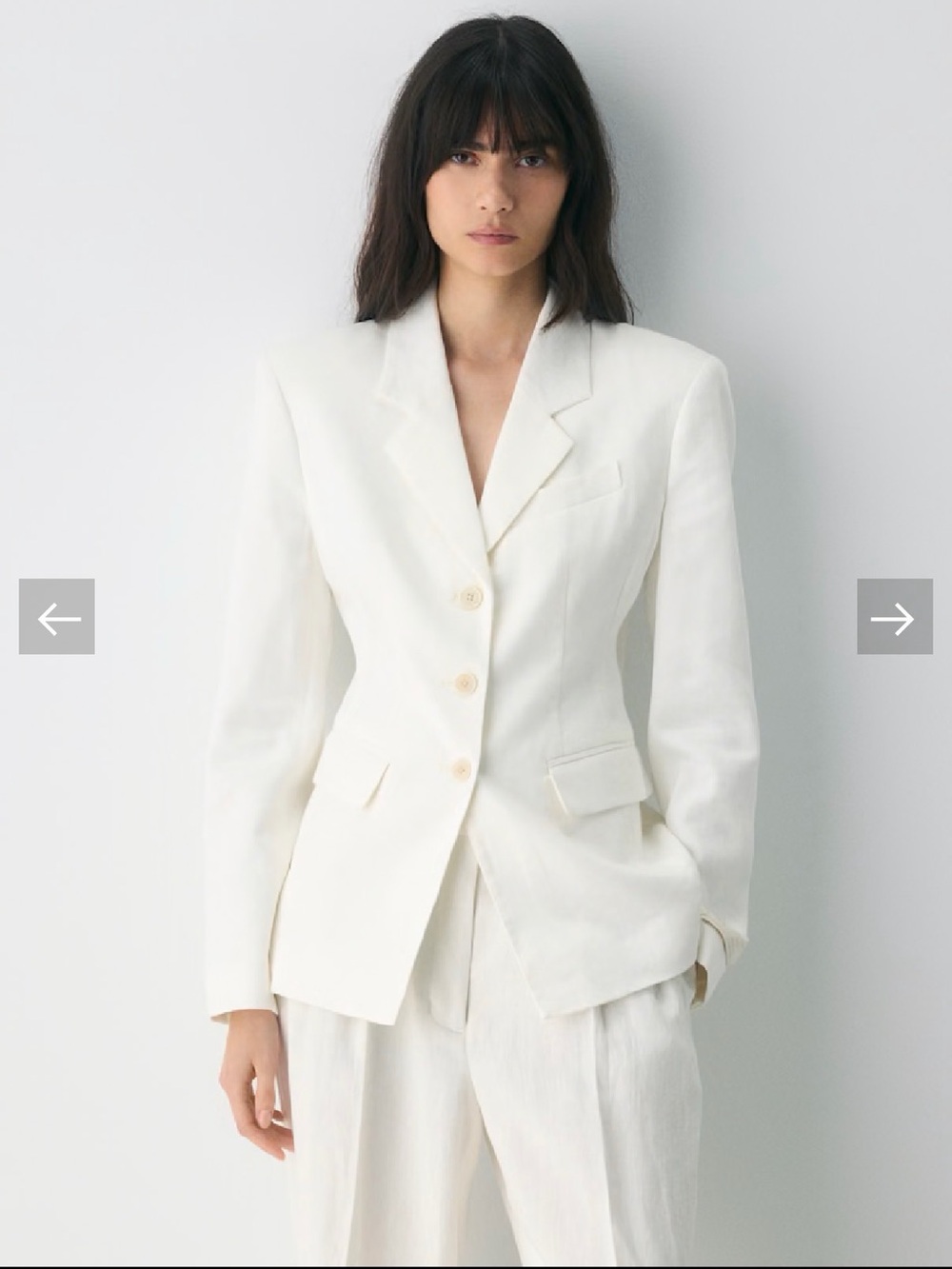 Classic Women's White Tailored linen Blazer